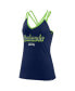 Фото #3 товара Women's College Navy Seattle Seahawks Go For It Strappy Crossback Tank Top