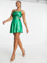 Фото #4 товара ASOS DESIGN lace back cami slip beach mini dress in green