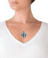 ფოტო #4 პროდუქტის Blue Topaz (2-1/10 ct. t.w.) & Marcasite Heart Cluster 18" Pendant Necklace in Sterling Silver