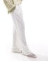 Фото #4 товара ASOS DESIGN tailored wide leg trouser with pleat detail with linen in white