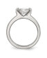Stainless Steel Polished Round CZ Ring