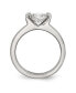 ფოტო #3 პროდუქტის Stainless Steel Polished Round CZ Ring