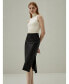 ფოტო #4 პროდუქტის Women's Minimalist Aesthetic Silk Poppy Skirt for Women