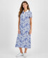 ფოტო #1 პროდუქტის Women's Floral-Print Short-Sleeve Dress