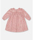 Little Girls Long Sleeve Velvet Dress With Frills Light Pink - Toddler|Child