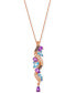 Фото #1 товара Le Vian multi-Gemstone (1-1/2 ct. t.w.) & Diamond (1/3 ct. t.w.) Long Swirled Pendant Necklace in 14k Rose Gold, 18" + 2" extender