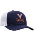ფოტო #3 პროდუქტის Men's Navy, White Virginia Cavaliers Trucker Adjustable Hat