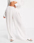 Esmee Exclusive sheer striped beach trousers in white