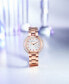 ფოტო #7 პროდუქტის Women's Rubaiyat Diamond (1/4 ct. t.w.) Rose Gold-Tone Stainless Steel Bracelet Watch 35mm