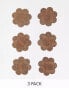 ASOS DESIGN 3 pack fabric nipple covers in brown - фото #1