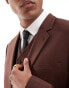 Фото #5 товара ASOS DESIGN slim with linen suit jacket in brown