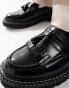 Фото #8 товара ASOS DESIGN loafers in black leather with chunky sole and contrast stitch