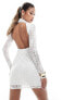 Фото #3 товара ASOS DESIGN lace overlay body mini dress in white