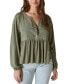 ფოტო #1 პროდუქტის Women's Embroidered Pintuck Peplum Top