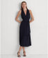 Фото #6 товара LAUREN Ralph Lauren Crepe Halter Midi Dress 12 Black 305073