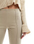 Monki tailored cigarette trousers with split hem in taupe Серо-коричневый, 40 - фото #8