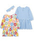 ფოტო #2 პროდუქტის Baby Girls 3-Pc. Multi Floral Knit Dress Set with Headband