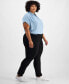 Фото #3 товара Plus Size Mid-Rise Slim-Leg Stretch Jeans