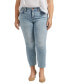 Фото #1 товара Plus Size Ruby Mid Rise Straight Cropped Jeans