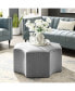 Fiorella Upholstered Octagon Cocktail Ottoman with Nailhead Trim