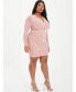 ფოტო #3 პროდუქტის Plus Size Mesh Wrap Ruched Dress