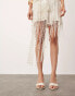 ASOS EDITION embellished fringe mini dress in cream