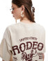 Фото #2 товара Miss Selfridge rodeo graphic t-shirt in sand