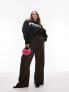 Фото #1 товара Topshop Curve straight leg jogger in deep chocolate