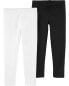 Toddler 2-Pack Black & White Leggings Set 5T