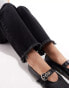 AllSaints Hailey freyed hem straight leg jeans in black