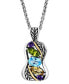 ფოტო #4 პროდუქტის EFFY® Multi-Gemstone 18" Pendant Necklace (2-5/8 ct. t.w.) in Sterling Silver & 18k Gold-Plate