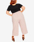 ფოტო #2 პროდუქტის Plus Size Button Crop Pant