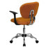 Фото #2 товара Mid-Back Orange Mesh Swivel Task Chair With Chrome Base And Arms