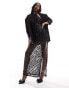 Фото #2 товара ASOS DESIGN halter lattice embellished maxi dress with split in black