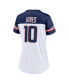 Women's Mac Jones White New England Patriots Athena Name and Number V-Neck Top