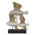 Decorative Figure White Brown Natural Fish 30 x 10 x 40 cm