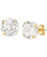 Cubic Zirconia Round Stud Earrings in 14k Gold or 14k White Gold