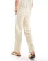 Фото #3 товара Selected Homme linen mix loose fit trouser in beige