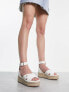 Фото #4 товара River Island espadrille flatform sandal in white
