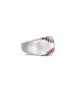ფოტო #3 პროდუქტის Home Run Baseball Design Sterling Silver Red Diamonds Enamel Band Men Ring