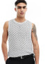 Фото #3 товара ASOS DESIGN 3D stitch knitted vest in silver mesh