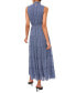 Women's Smocked Mock Neck Sleeveless Maxi Dress