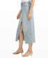 ფოტო #3 პროდუქტის Women's Front-Slit Midi Jeans Skirt