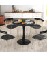 31.5" Round Dining Table with Anti-Slip PP Ring Modern Bistro Table for Dining Room