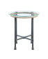 Brantley End Table in Clear Glass & Sandy Gray Finish