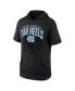 ფოტო #3 პროდუქტის Men's Black North Carolina Tar Heels Double Arch Raglan Short Sleeve Hoodie T-shirt