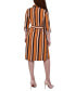 Фото #2 товара Petite Striped Roll Tab Shirt Dress