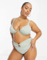 Фото #1 товара South Beach Curve underwire bikini top in sage green glitter