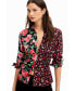 ფოტო #4 პროდუქტის Women's Floral gathered shirt