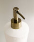 Ceramic bathroom soap dispenser with border Белый, 8 x 19 x 8 cm - фото #5